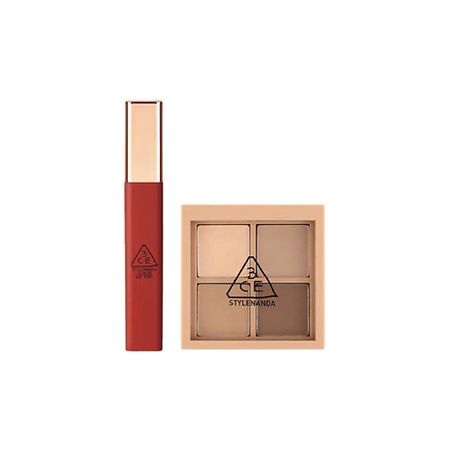 Набор средств для губ 3CE Набор: Палетка теней Mini Multi Eye Color Palette + Тинт для губ Cloud Lip Tint тинт для губ mixit jelly lasting lip tint стойкий тон 02
