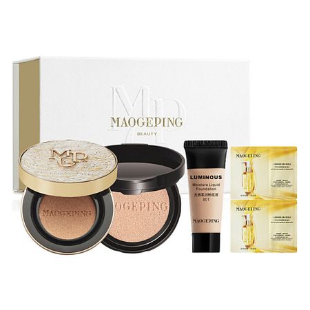 Тональное средство MAOGEPING Подарочный сет Luxury Caviar Flawless Cushion + миниатюры ухода миниатюры из меди овец