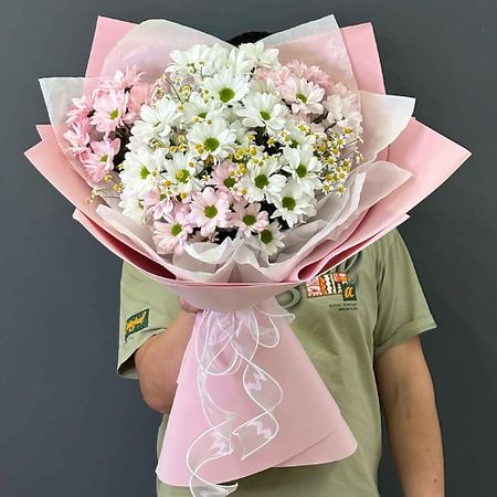 Букет живых цветов ЛАЙФБУКЕТ Букет из хризантем и ромашек 