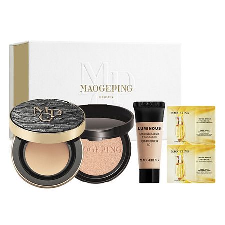 Тональное средство MAOGEPING Подарочный сет Luxury Caviar Flawless Cushion + миниатюры ухода миниатюры из меди овец