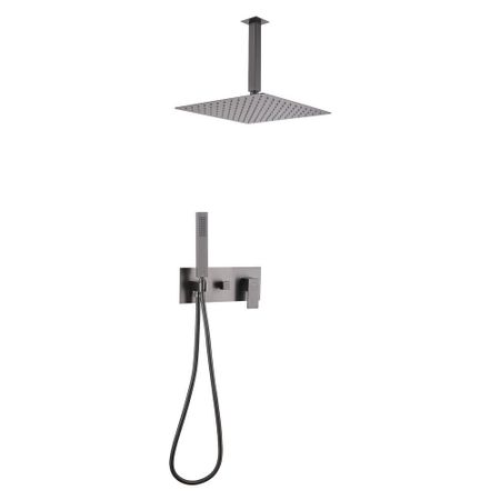 Душевая система Abber Daheim встраиваемая с верхним душем с лейкой со смесителем никель (AF8221NG)