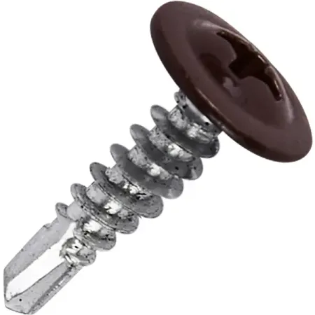 Саморезы по металлу с пресс-шайбой со сверлом оцинкованные RAL 8017 4.2x16 280 шт.