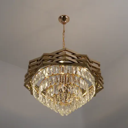 Люстра подвесная Rose 10 ламп 18 м² цвет золото