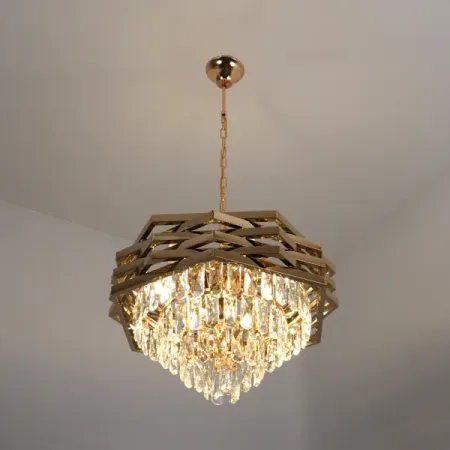 Люстра подвесная Rose 8 ламп 15 м² цвет золото