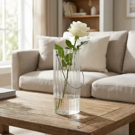 Ваза стекло цвет прозрачный h25 см