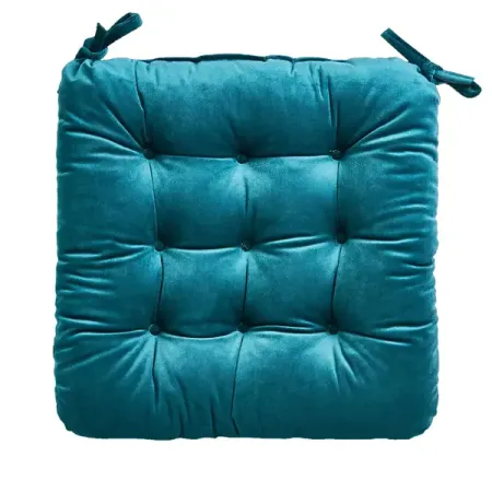 Подушка для стула Seasons Emerald 1 40x36 см цвет темно-бирюзовый бархатный для офисного стула