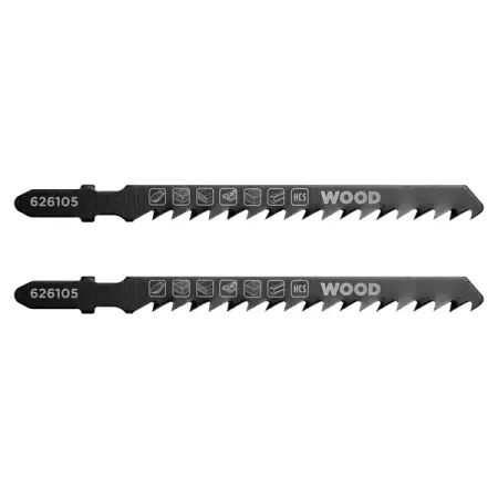 Пилка для электролобзика по дереву и пластику KWB 626105 быстрый рез, 2 шт.