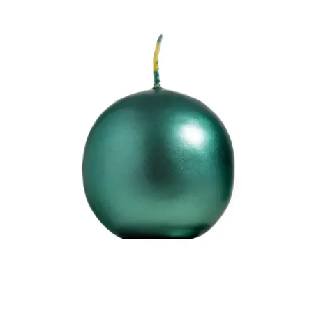 Свеча шар 7 см цвет зеленый