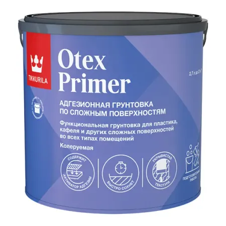 Грунтовка для сухих и влажных помещений Tikkurila Otex Primer A белая 2.7 л
