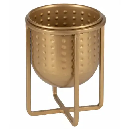 Кашпо для цветов Ø13.5 см h15 см v0.8 л металл золотистый