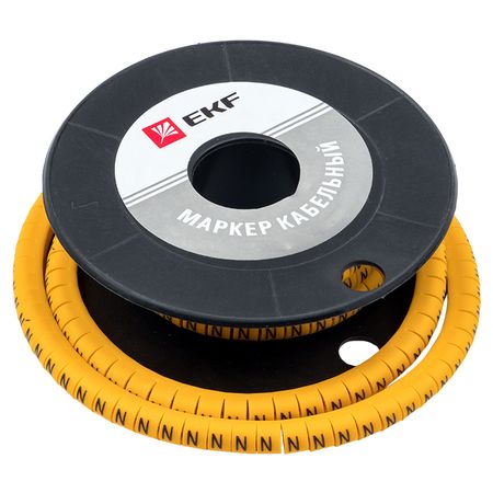 Маркеры кабельные (клипсы) EKF PROxima 3-4,2 мм цифра 4 желтые (500 шт.) (plc-KM-4-4) касса букв и цифр