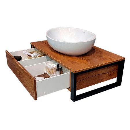 Тумба под раковину 1Marka Roy 80 см подвесная дерево/коричневая (Ц0000026169/48843)