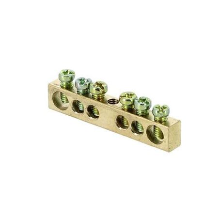 Шина нулевая без изолятора EKF PROxima 6х9 мм 6 отверстий крепеж по центру (10 шт.) (sn0-63-06)