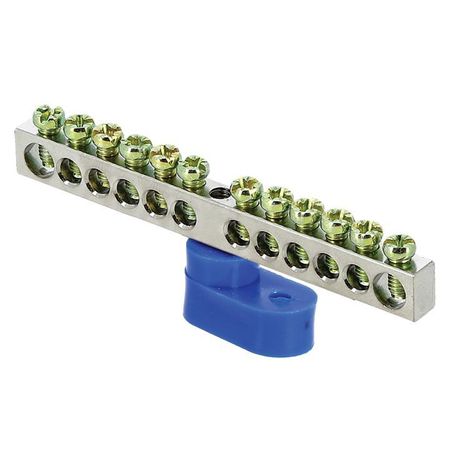 Шина нулевая на угловом изоляторе EKF PROxima 6х9 мм 12 отверстий синяя (10 шт.) (sn1-63-12-1)