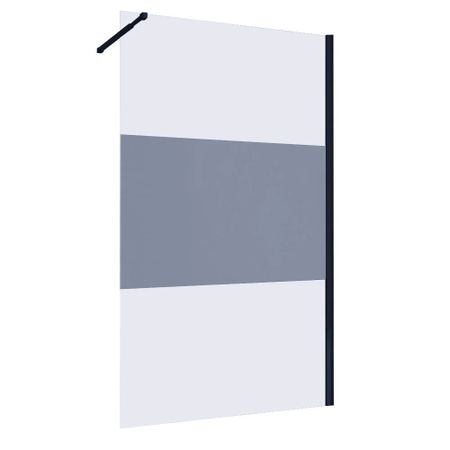 Душевая перегородка Abber Immer Offen черная 120х200 см стекло матовое 6 мм (AG69120BT)