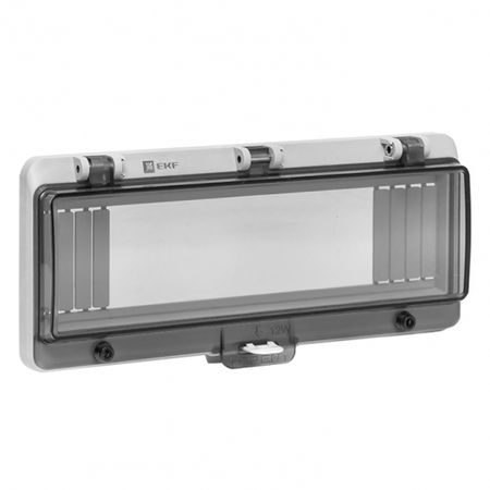 Окно герметичное EKF PROxima для электрощита 95х232х28 мм IP67 на 12 модулей пластиковое серое (ak-g-12) s40616 различные  ы пвх наклейка мотоциклист за руль автомобильная наклейка водонепроницаемая на бампер заднее окно ноутбук