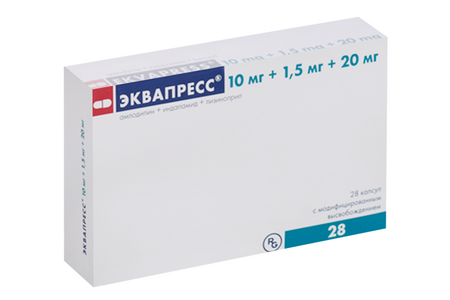 Эквапресс 10 мг+1.5 мг+20 мг, 28 шт, капсулы с модифицированным высвобождением