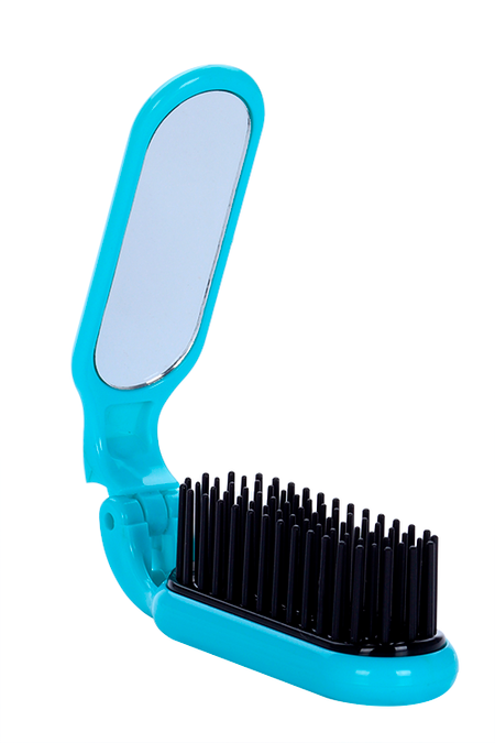 Расческа Queen fair массажная складная с зеркалом 9,5х3 см цвет МИКС