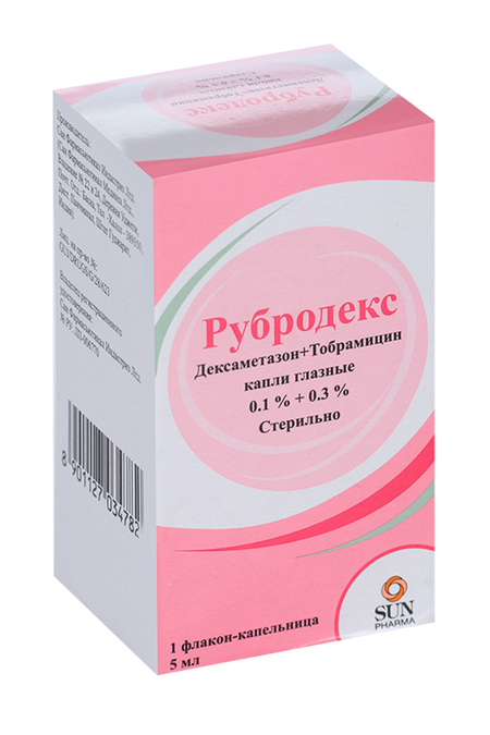 Рубродекс 0.1%+0.3%, 5 мл, капли глазные