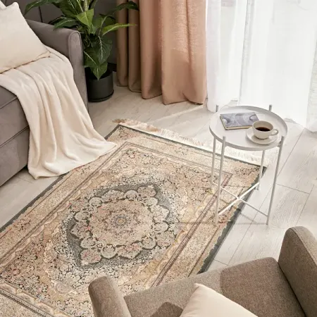 Ковер полиэстер Anosha 100x150 см цвет голубой