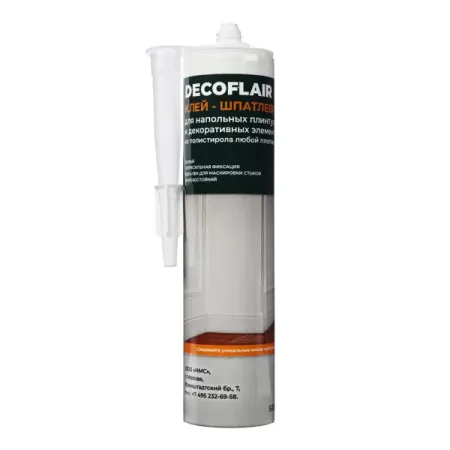 Клей-шпатлевка Decoflair для напольных плинтусов и декоративных элементов из полистирола 500 г пазлы fantasy series 500 элементов 33х48 см постер клей и шпатель