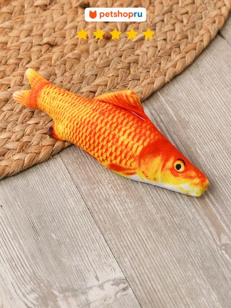 До 199 ₽ PETSHOP Игрушка для кошек, рыба, 20 см (20 см)