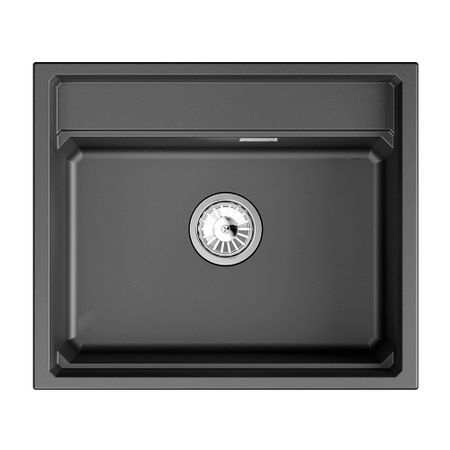 Мойка для кухни Granula Kitchen Space 60х51х24,5 см с ролл-матом и дозатором кварц Щварц (6003i, ШВАРЦ) мойка granula 465х510х200мм пирит кварц