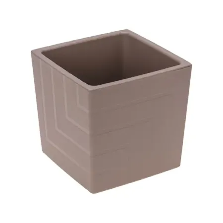 Кашпо для цветов Квадро ø16 h16 см v3.3 л пластик коричневый