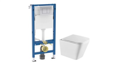 Комплект инсталляции Geberit Delta с унитазом Corsa Deco TX с кнопкой хром и сиденьем микролифт (458.163.21.2/1071822)