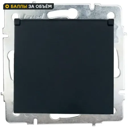 Розетка встраиваемая Lezard Vesna с заземлением с крышкой IP44 цвет черный бархат розетка встраиваемая gusi electric без заземления с защитной шторкой серебро