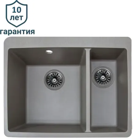 Мойка для кухни врезная KONSENSA 51x62 см глубина чаши 25 см кварц цвет серый анет хайзерман поющие чаши звукотерапия