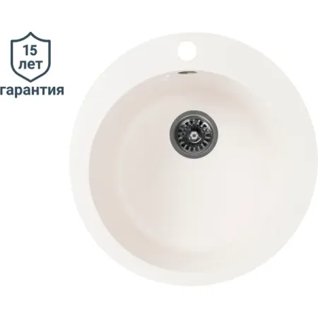 Мойка для кухни врезная KONSENSA 51x51 см глубина чаши 31 см кварц цвет белый