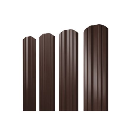 Евроштакетник двухсторонний twin 0,45 мм 100х1700 мм коричневый RAL 8017 фигурный срез текстовыделитель pentel twin checker двухсторонний жёлтый салатовый