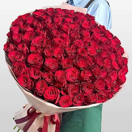 Букет живых цветов STUDIO FLORISTIC Букет из красных Роз 80 см 101 шт «Просто Люблю» украшения ко дню матери воздушные шары я люблю тебя мама с днем матери воздушные шары из алюминиевой пленки подарки для матери