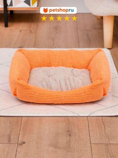 Кошки PETSHOP Лежанка для кошек и собак прямоугольная с подушкой, 