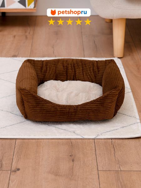 Кошки PETSHOP Лежанка для кошек и собак прямоугольная с подушкой, 