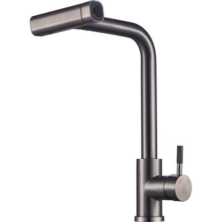 Смеситель для кухни ARGOtech Solid оружейная сталь с высоким изливом с водопадом с вытяжной лейкой однорычажный (35-16/3P SOLID gun grey) данил аркадьевич корецкий привести в исполнение