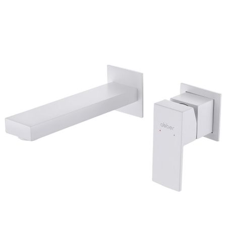 Смеситель для раковины встраиваемый Abber Daheim однорычажный белый матовый (AF8212W)