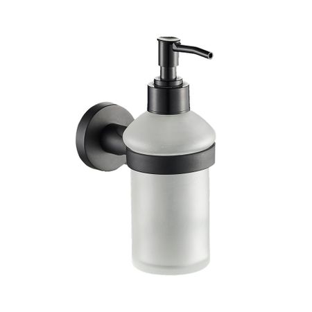 Дозатор для мыла Zenfort 20583 с держателем стекло матовый/металл черный (102033)