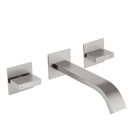 Смеситель для раковины встраиваемый Abber Wasserfall двухвентильный сатин (AF8612SP)