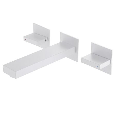 Смеситель для раковины встраиваемый Abber Daheim двухвентильный белый матовый (AF82122W)