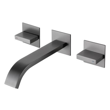 Смеситель для раковины встраиваемый Abber Wasserfall двухвентильный никель (AF8612NG)