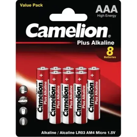 Батарейка Camelion Plus Alkaline LR03-BP5+3 алкалиновая LR03 AAA 8 шт. батарейка фотон lr03 bp12 12шт