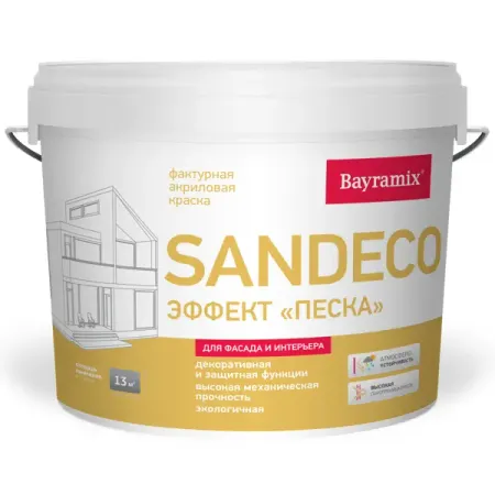 Штукатурка декоративная Bayramix Sandeco в цвете прозрачный 13 кг