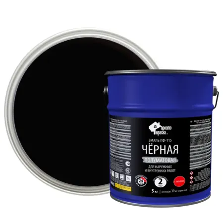 Эмаль ПФ-115 ПростоКраска цвет черный 5 кг