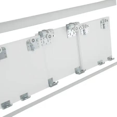 Комплект системы для раздвижных дверей Лион 200.2 см три двери цвет серебро