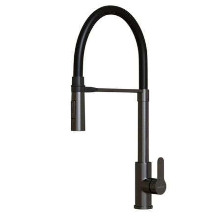 Смеситель для кухни Mixline MLSS-0402BL графит с высоким изливом однорычажный (556021)