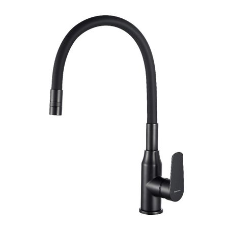 Смеситель для кухни Decoroom DR29 черный с гибким изливом однорычажный (DR29024BL)