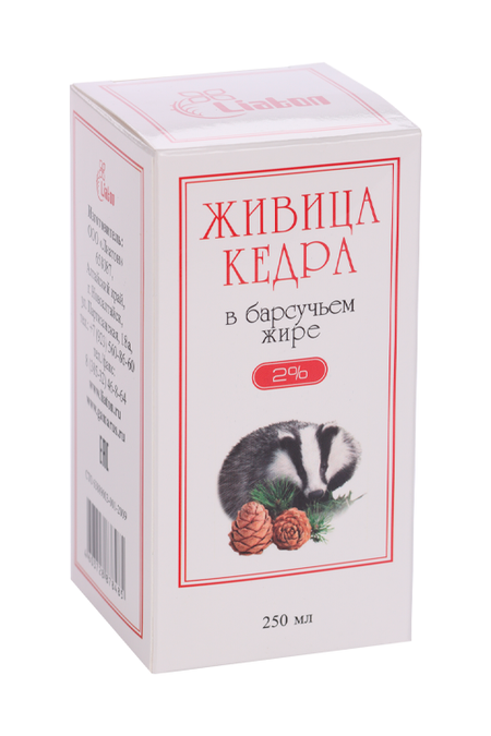 Барсучий жир Лиатон с Живицей кедра, 250 мл