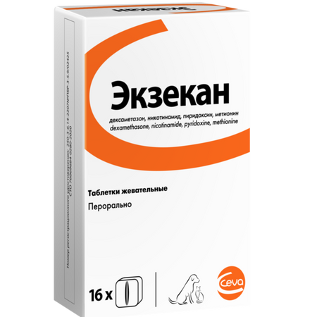 Лекарственные препараты Ceva От аллергии Экзекан, 16 сахарных кубиков (16 таб.)